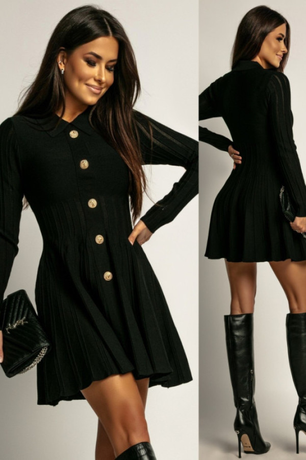 Dzianinowa sukienka z guzikami amirah czarna