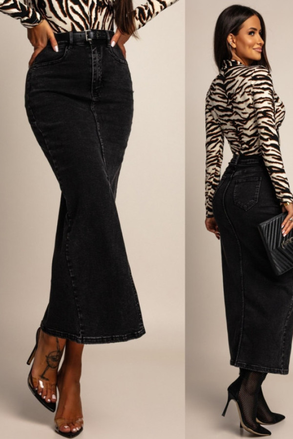 Jeansowa spódnica maxi annels czarna