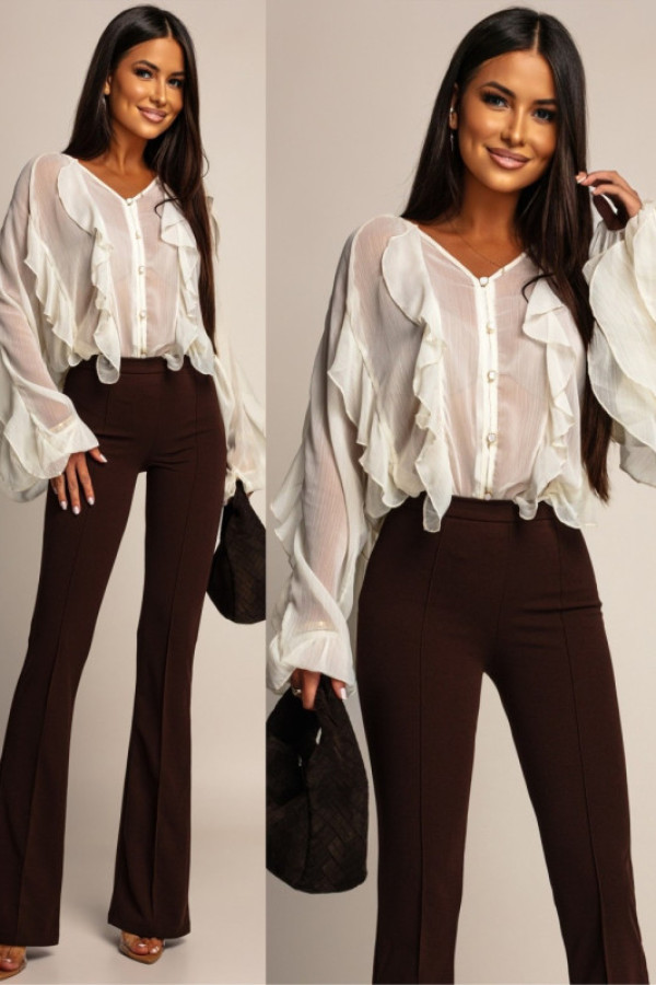 Elegancka bluzka z falbanami paradissa kremowa