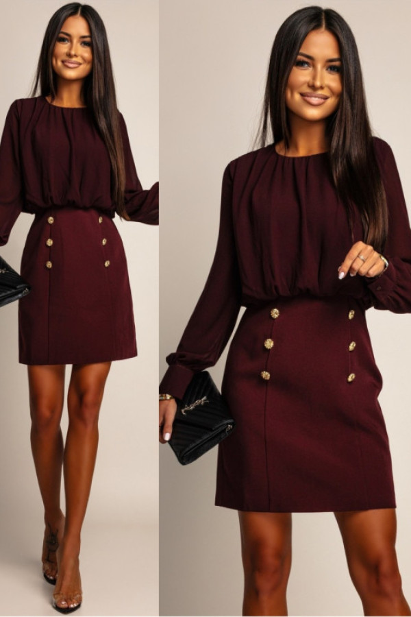 Elegancka sukienka mini ivonette bordowa