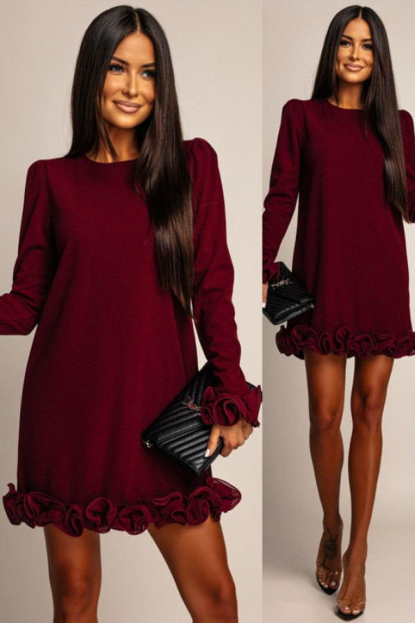 Elegancka sukienka mini reginnia bordowa