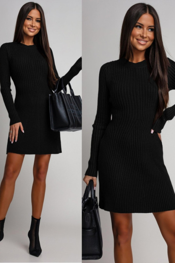 Dzianinowa sukienka mini marantia czarna