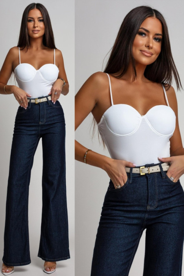 Gorsetowe body fementto białe