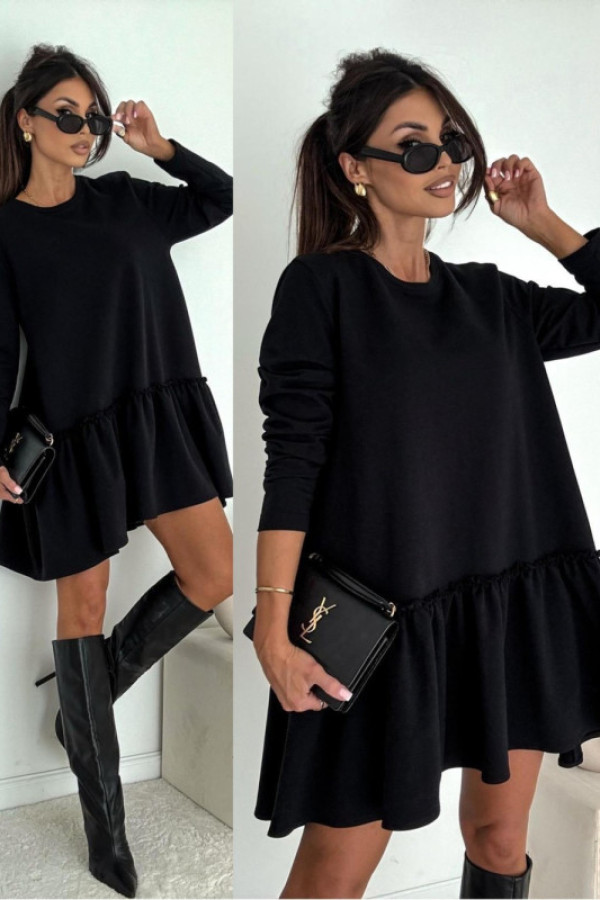 Bawełniana sukienka mini babydoll andrisa czarna