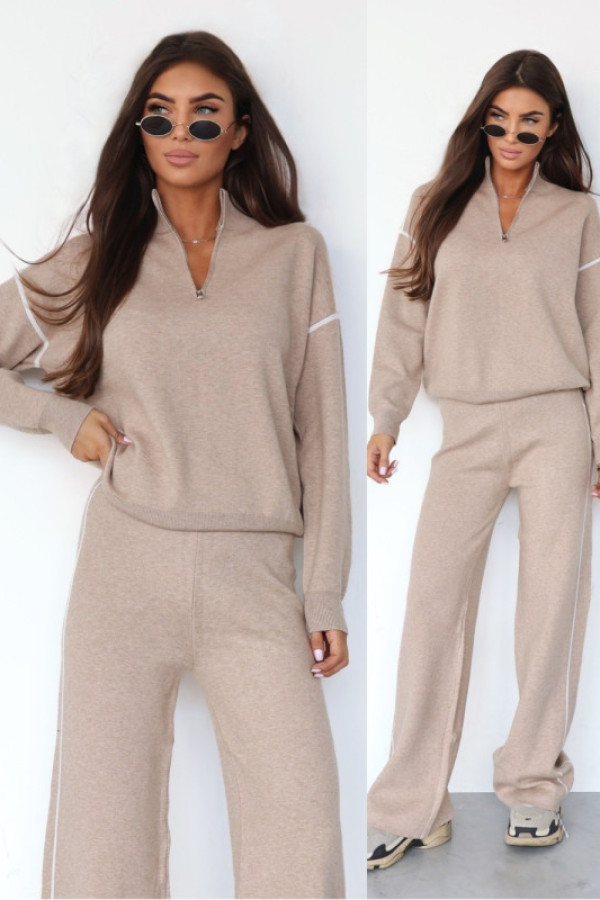 Dzianinowy komplet vrendo beżowy