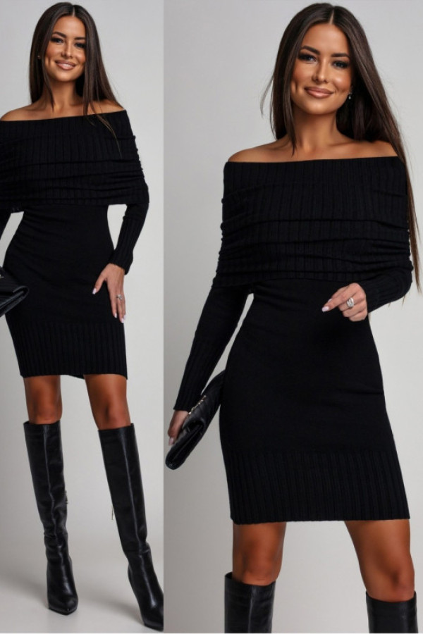 Dzianinowa sukienka hiszpanka caravalla czarna