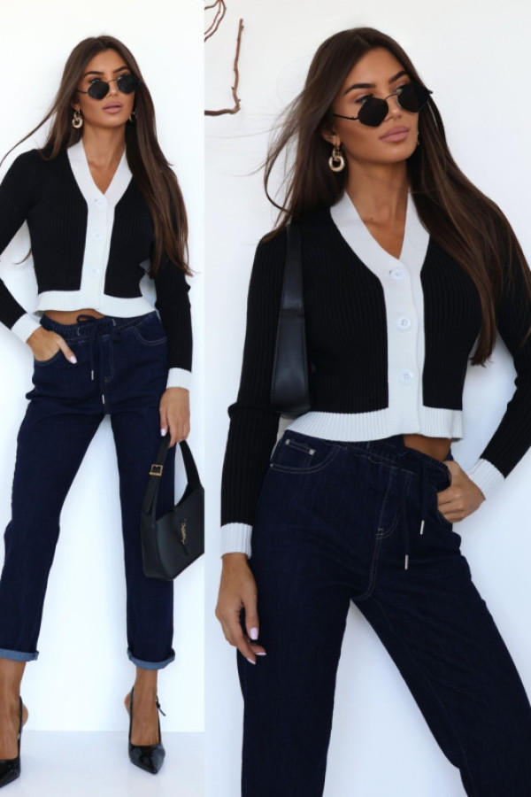 Elegancki kardigan lomire czarny