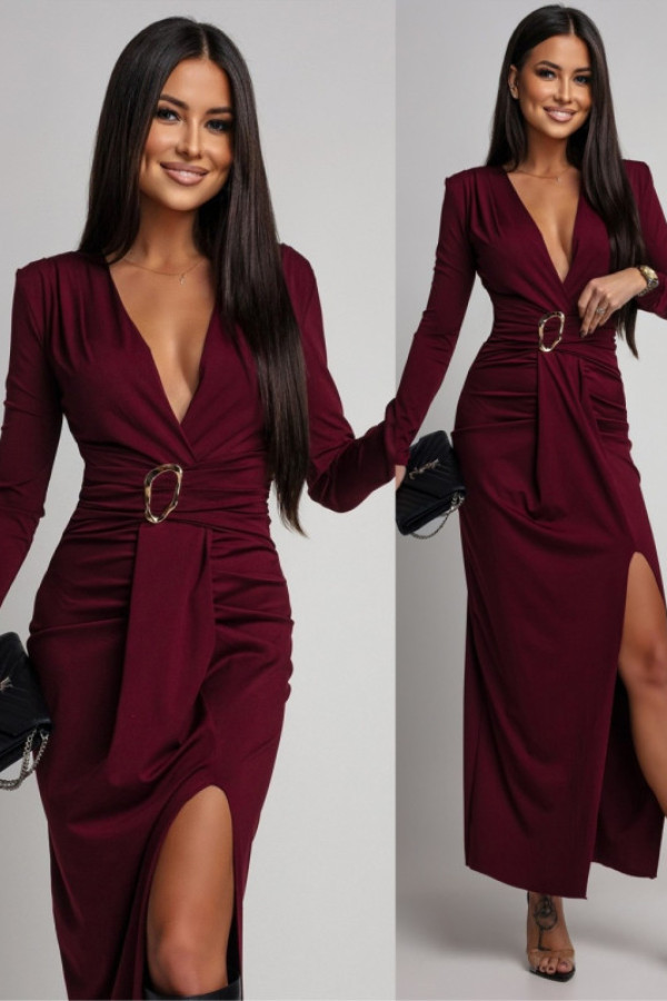 Elegancka sukienka maxi laurenna ii bordowa