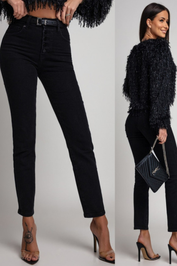 Spodnie jeansowe slim fit devner czarne