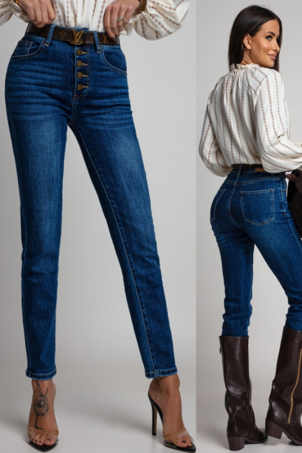 Spodnie jeansowe slim fit devner niebieskie