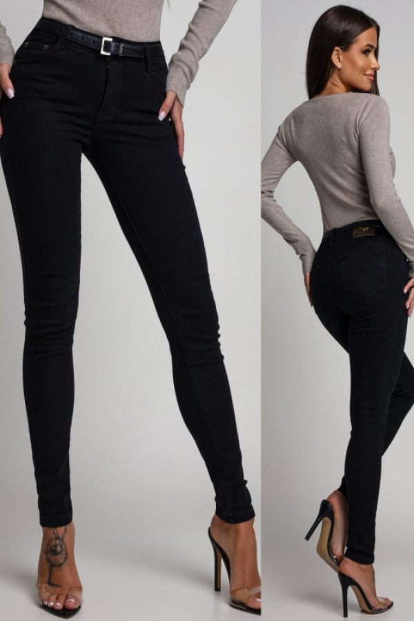 Spodnie jeansowe skinny sindio czarne