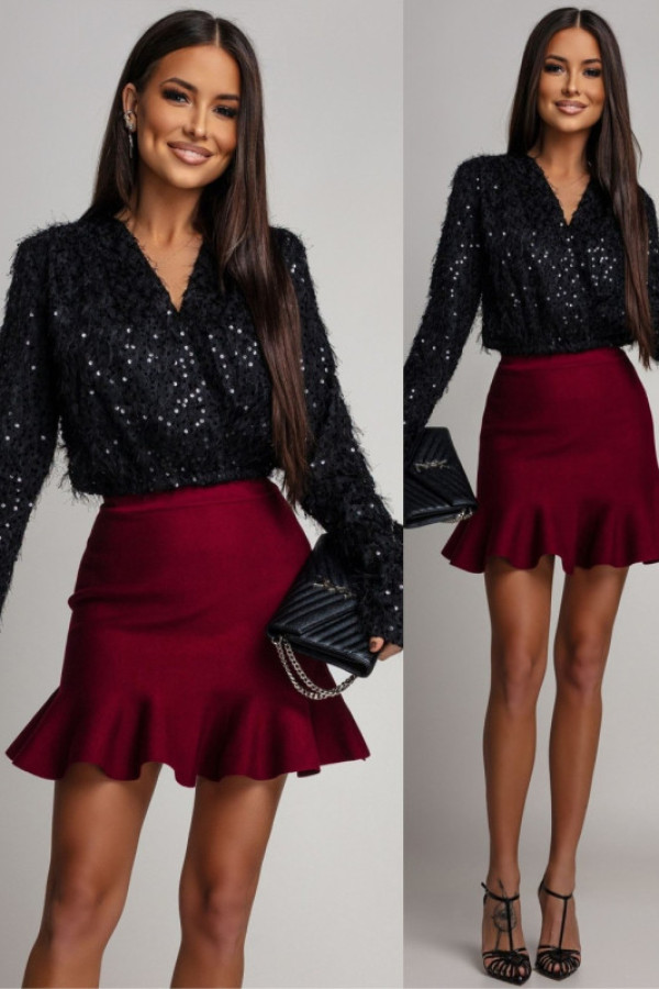 Elegancka bluzka ze zdobieniem joellie czarna