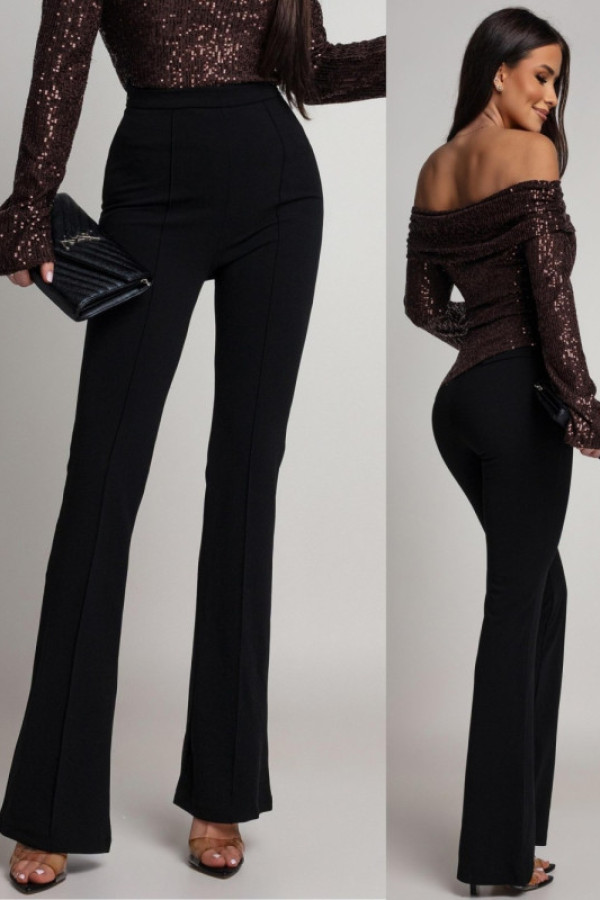 Eleganckie spodnie dzwony colman iii czarne