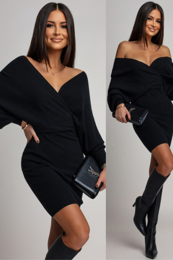 Dzianinowa sukienka mini lafitia czarna