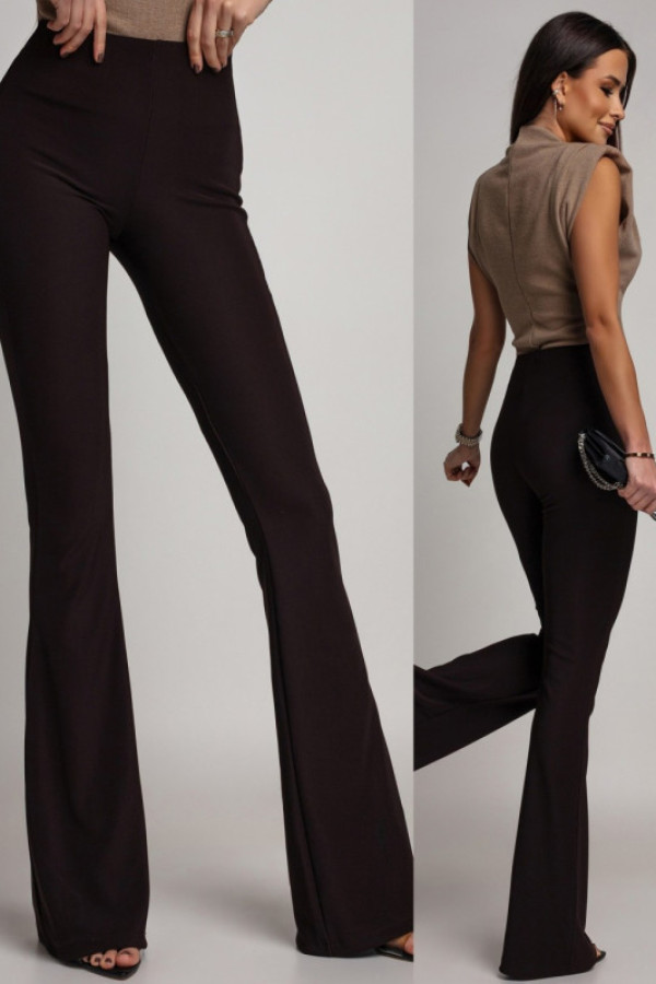 Eleganckie spodnie dzwony belmondo ii brązowe