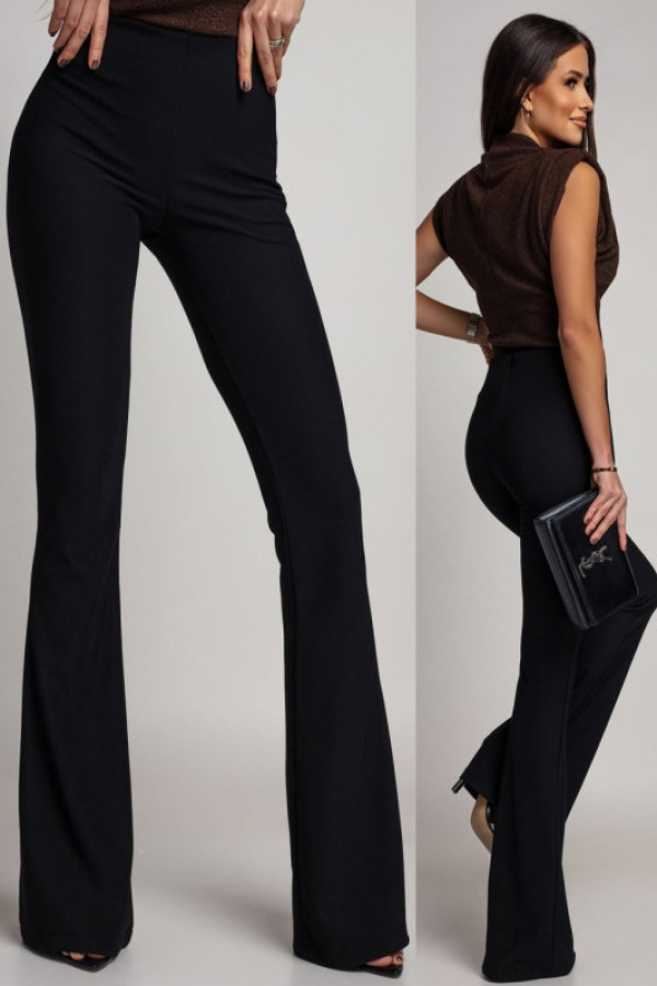 Eleganckie spodnie dzwony belmondo ii czarne