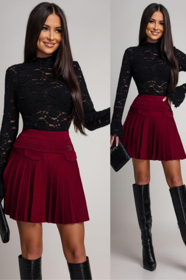 Koronkowa bluzka z perłami maurizia czarna