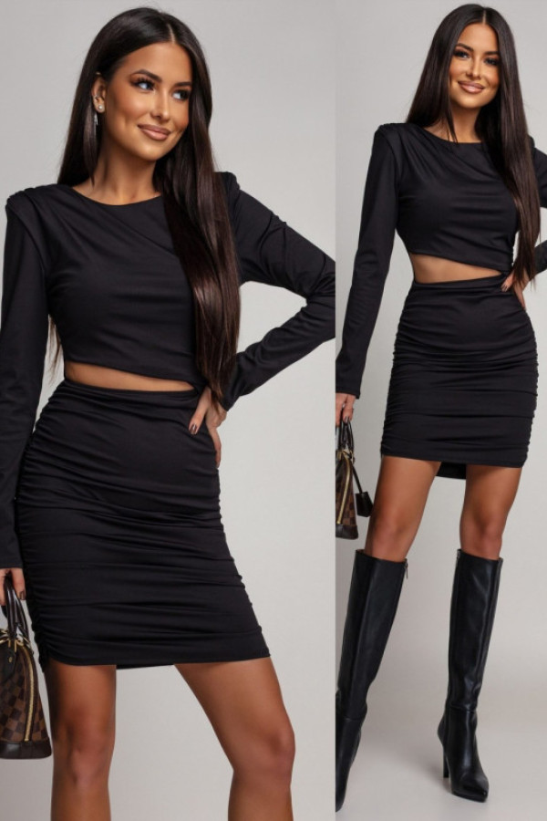 Elegancka sukienka z wycięciem revenne ii czarna