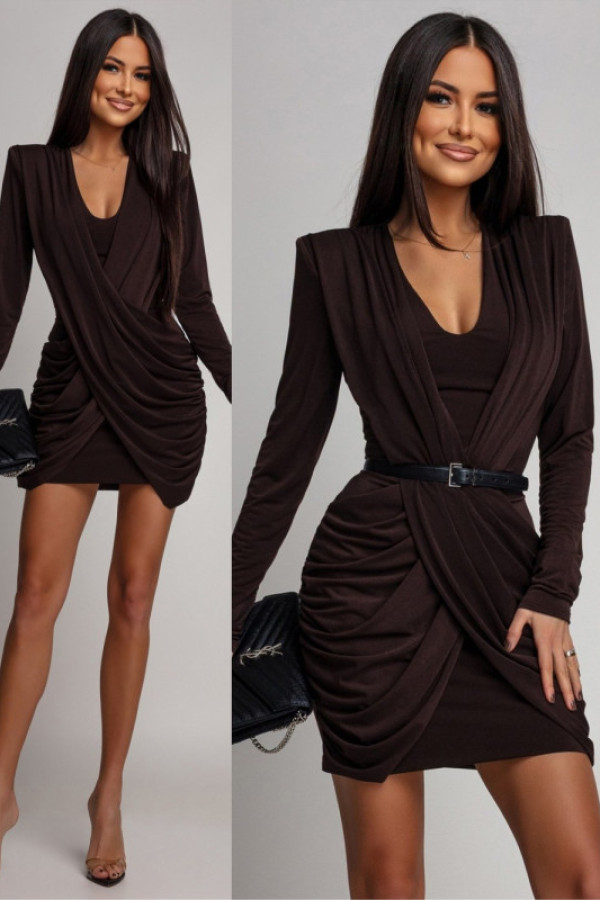 Elegancka sukienka mini delianne brązowa