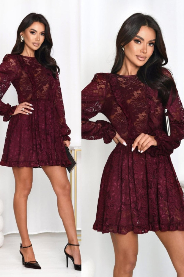 Koronkowa sukienka primolia bordowa