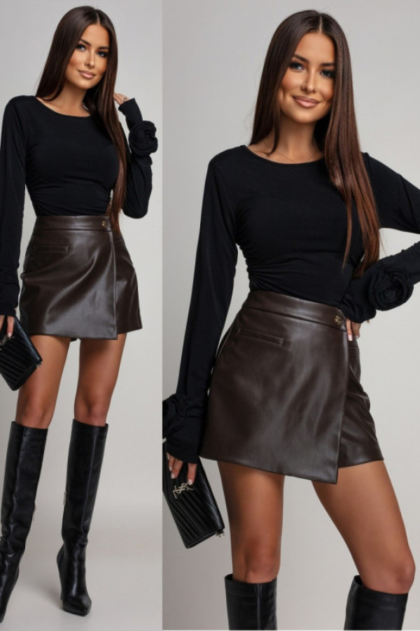 Dopasowana bluzka z różami sandrisa czarna