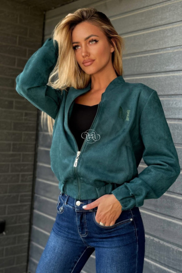 Bomberka zamszowa manuel butelkowa zieleń