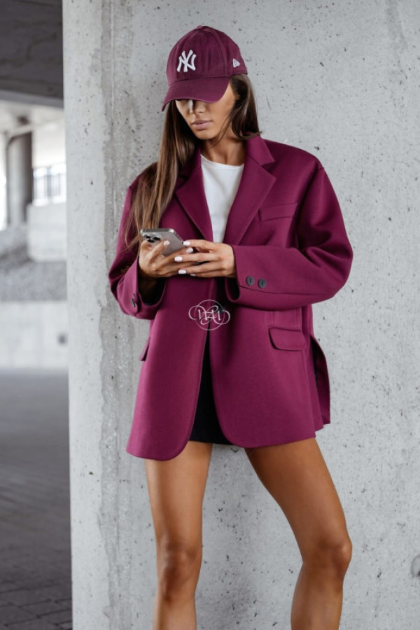 Marynarka buffalo bordowa