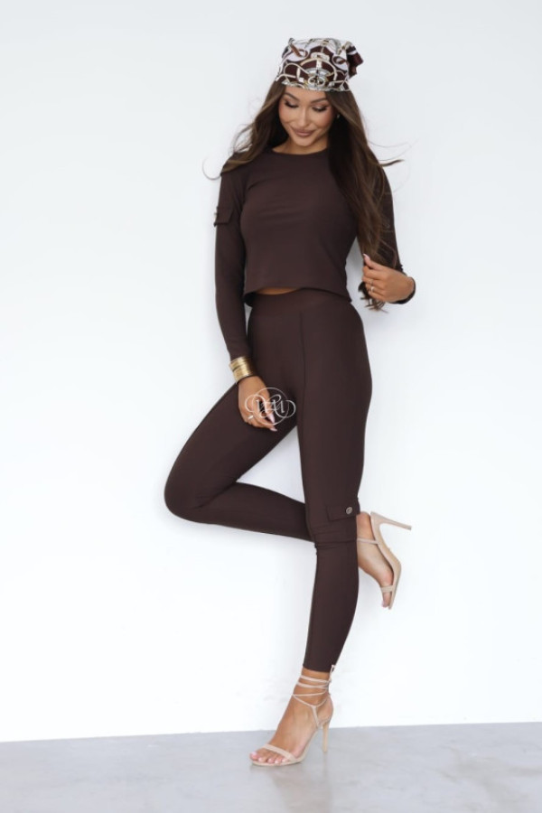 Legginsy military czekoladowe