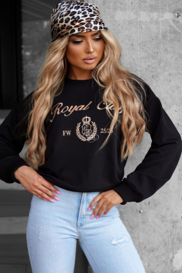 Bluza royal club z haftem czarna