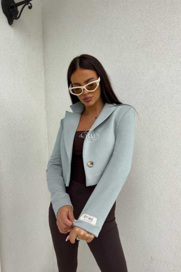 Marynarka dresowa slim - szałwiowa