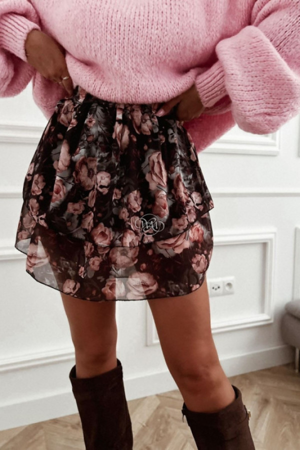 Spódniczka sierra czarna w kwiaty