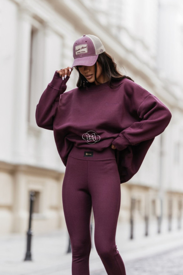 Komplet basic glam śliwka