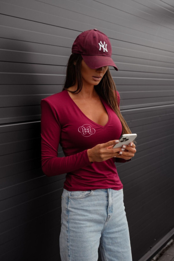 Bluzka miranda z wiskozy burgund