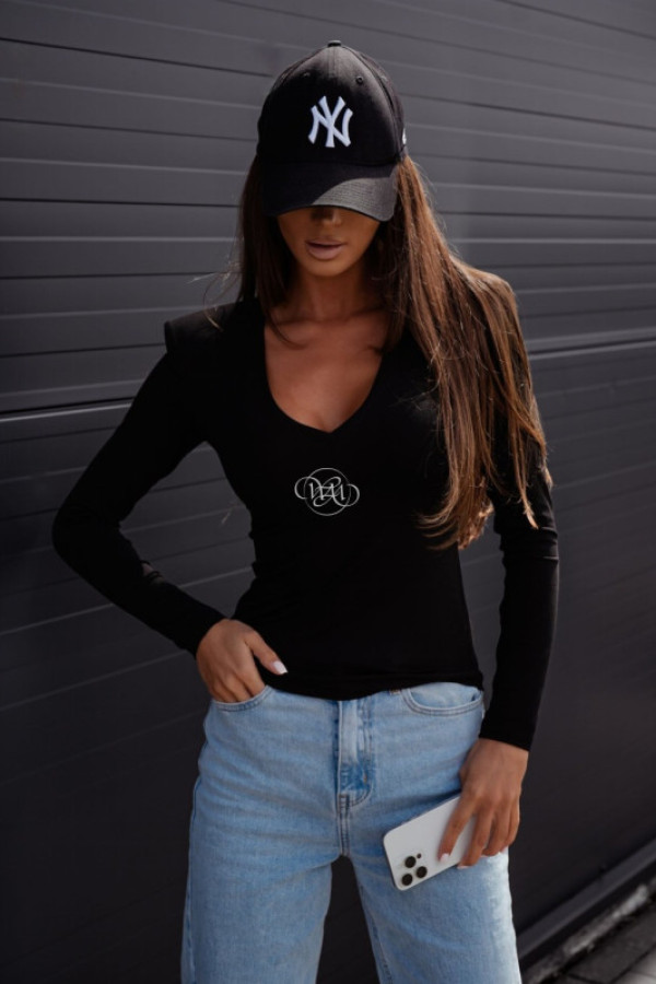 Bluzka miranda z wiskozy czarna