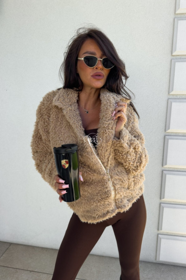 Kurtka futerko ilania – beżowa