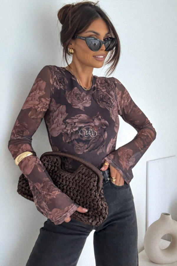 Bluzka bali rose czekoladowa