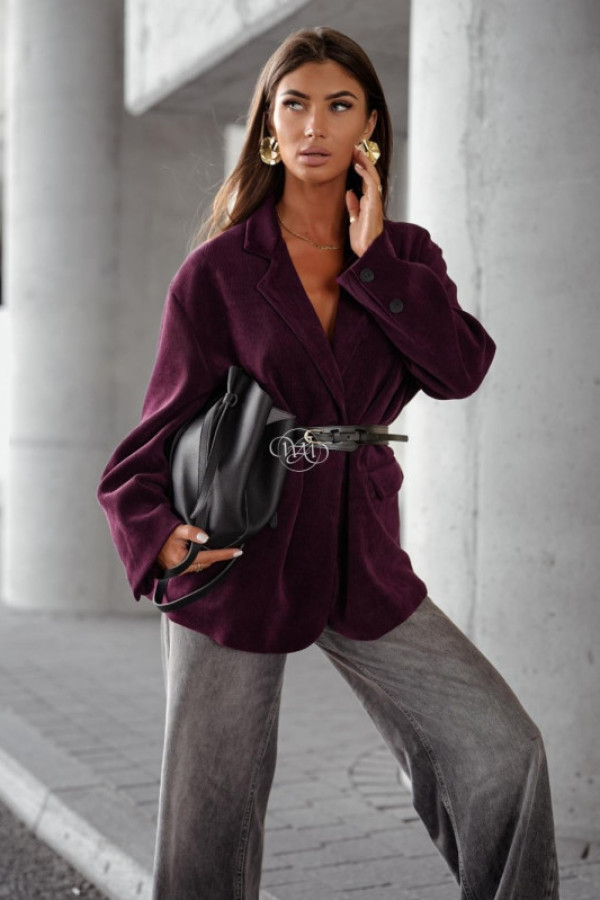 Marynarka linden sztruksowa śliwka