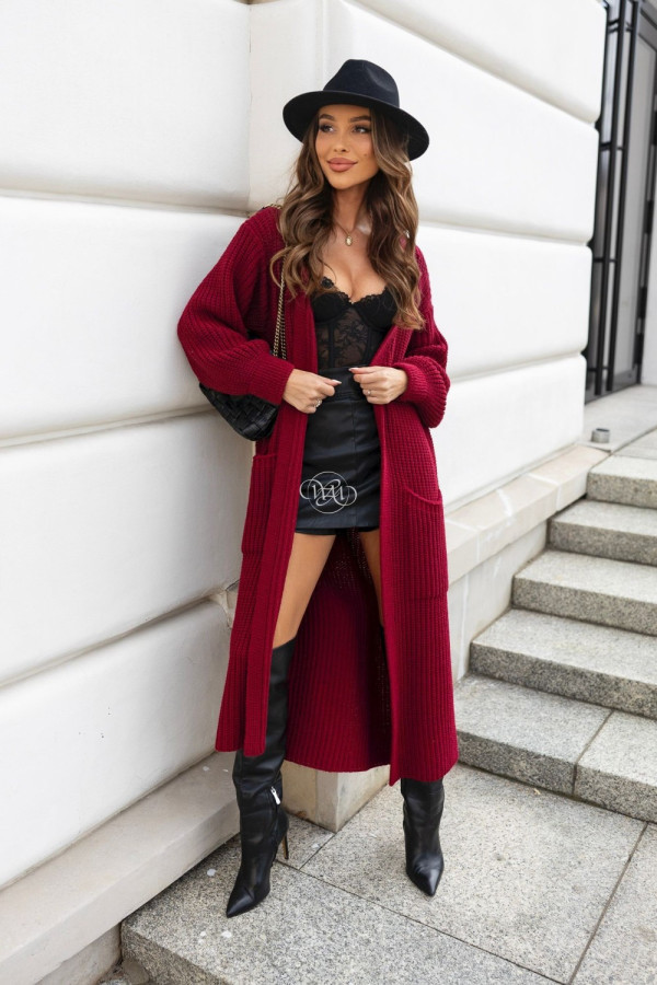 Kardigan corin bordowy