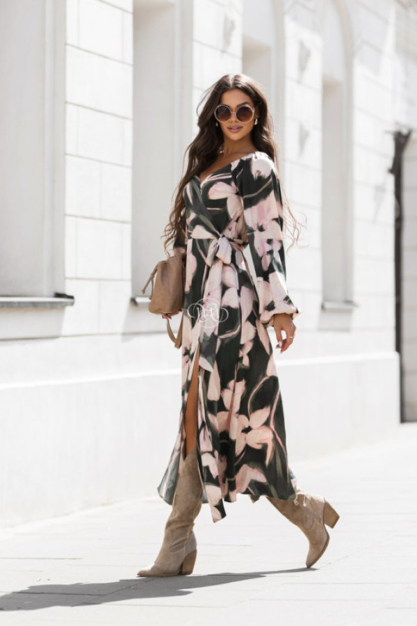 Sukienka kopertowa mona kwiaty