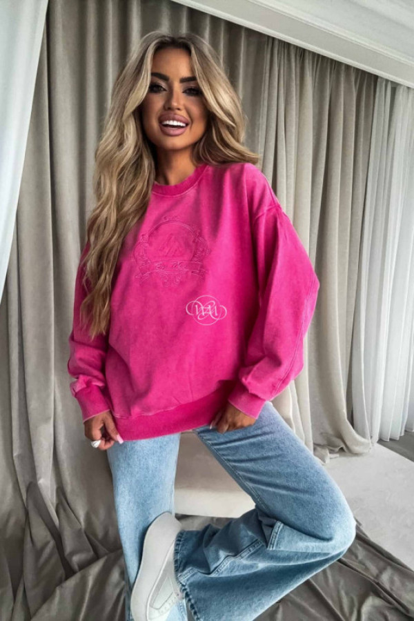 Dekatyzowana bluza queen - różowa