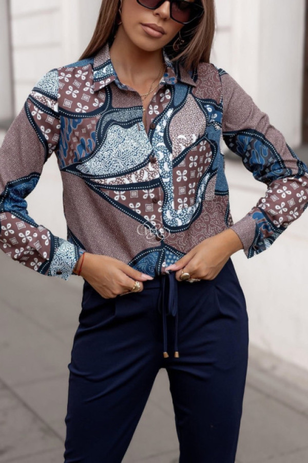 Koszula rosa brązowo-niebieska