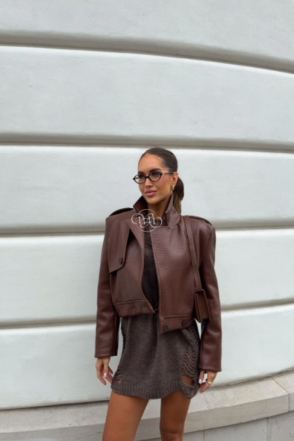 Kurtka ramoneska astrid czekoladowa