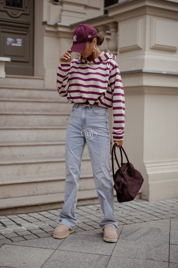 Bluza erith pasy beż i bordo