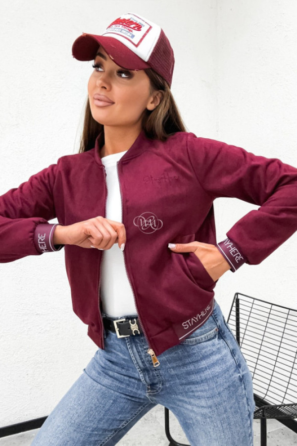 Bluza/bomberka stayhere bordowa