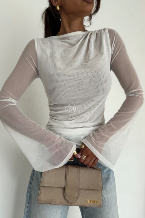 Bluzka siatka seul biała/ecru