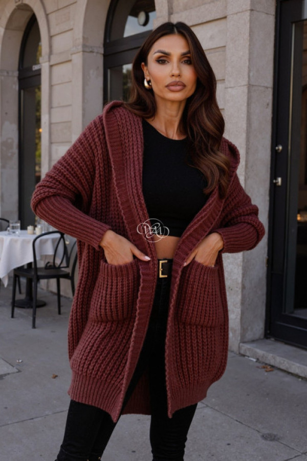 Kardigan aria ii bordowy