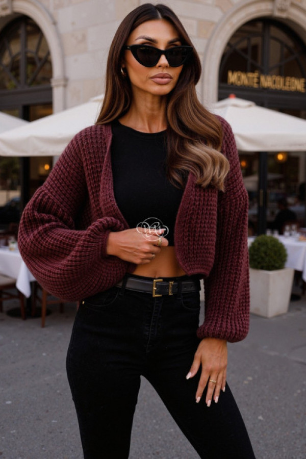 Sweter bomberka lola bordowy