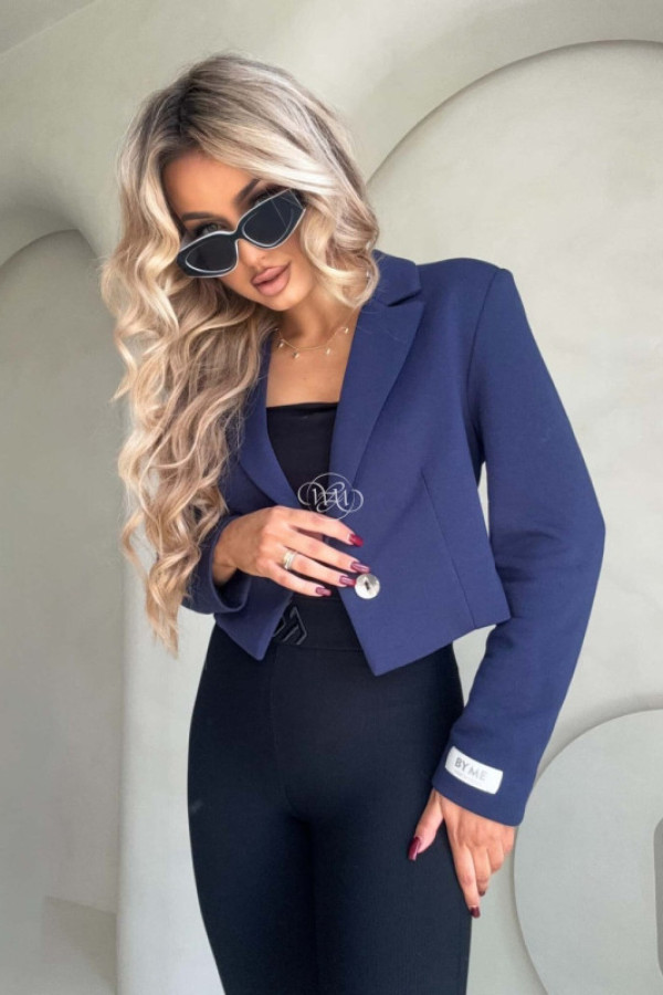 Marynarka dresowa slim - granatowa