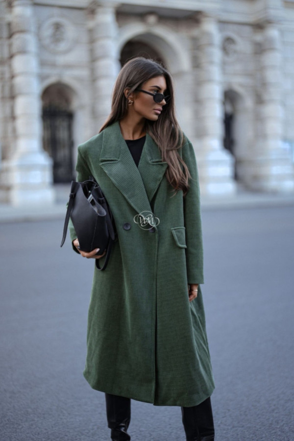 Płaszcz oversize sztruksowy khaki