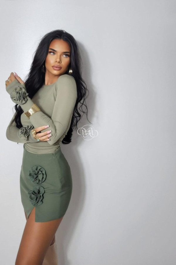 Spódniczko spodenki kwiat zielone